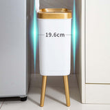 Maxbell Maxbell Creative Trash Can 15L Garbage Can Rubbish Bin with Lid for Bedroom Corner White
