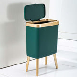 Maxbell Maxbell Creative Trash Can 15L Garbage Can Rubbish Bin with Lid for Bedroom Corner Green