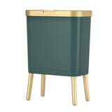 Maxbell Maxbell Creative Trash Can 15L Garbage Can Rubbish Bin with Lid for Bedroom Corner Green