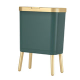 Maxbell Maxbell Creative Trash Can 15L Garbage Can Rubbish Bin with Lid for Bedroom Corner Green