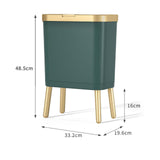 Maxbell Maxbell Creative Trash Can 15L Garbage Can Rubbish Bin with Lid for Bedroom Corner Green