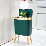 Maxbell Maxbell Creative Trash Can 15L Garbage Can Rubbish Bin with Lid for Bedroom Corner Green