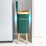 Maxbell Maxbell Creative Trash Can 15L Garbage Can Rubbish Bin with Lid for Bedroom Corner Green