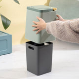 Maxbell Maxbell Desktop Waste Garbage Bin Durable Portable Waste Basket for Kitchen Bedroom Green