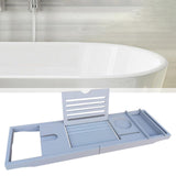 Maxbell Adjustable Premium Bamboo Bathtub Caddy Tray 29.53''~42.91'' Unique Gift Gray