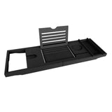 Maxbell Adjustable Premium Bamboo Bathtub Caddy Tray 29.53''~42.91'' Unique Gift Black