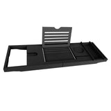 Maxbell Adjustable Premium Bamboo Bathtub Caddy Tray 29.53''~42.91'' Unique Gift Black