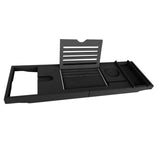 Maxbell Adjustable Premium Bamboo Bathtub Caddy Tray 29.53''~42.91'' Unique Gift Black