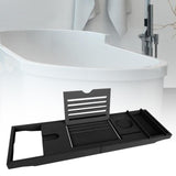 Maxbell Adjustable Premium Bamboo Bathtub Caddy Tray 29.53''~42.91'' Unique Gift Black