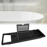 Maxbell Adjustable Premium Bamboo Bathtub Caddy Tray 29.53''~42.91'' Unique Gift Black