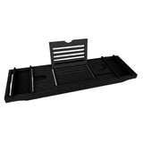 Maxbell Luxury Bamboo Bathtub Caddy Tray Bath Organizer Rack Bathtub Accessories black