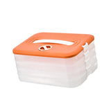 Maxbell Large Dumpling Storage Container Stackable 4 Layer for Fish Eggs Pastries Orange