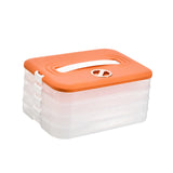 Maxbell Large Dumpling Storage Container Stackable 4 Layer for Fish Eggs Pastries Orange