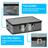 Maxbell Maxbell Storage Containers Chest High Capacity with Handles Grey Clear Windows