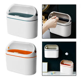 Maxbell Maxbell Multifunctional Desktop Trash Can with Lid for Tabletop Countertop Bedroom white