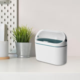 Maxbell Maxbell Multifunctional Desktop Trash Can with Lid for Tabletop Countertop Bedroom white