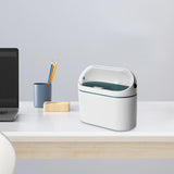 Maxbell Maxbell Multifunctional Desktop Trash Can with Lid for Tabletop Countertop Bedroom white