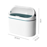 Maxbell Maxbell Multifunctional Desktop Trash Can with Lid for Tabletop Countertop Bedroom white