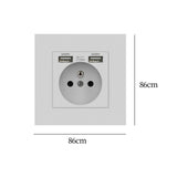 Maxbell Maxbell Wall USB Power Socket Charging Port Socket with USB for Household Appliances White