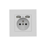 Maxbell Maxbell Wall USB Power Socket Charging Port Socket with USB for Household Appliances White