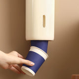 Maxbell Cup Dispenser Disposable Cup Organizer Pull Type 40 Cups for Offices Kitchen Beige