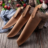 Maxbell Universal Knife Sheath Durable PU Leather Foldable for Chef Knife B