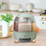 Maxbell Maxbell Rotating Rice Storage Container Cereal Dispenser for Kitchen Cupboard Flour Green