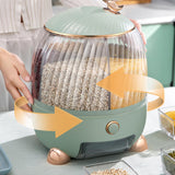Maxbell Maxbell Rotating Rice Storage Container Cereal Dispenser for Kitchen Cupboard Flour Green