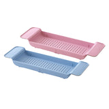 Maxbell Maxbell Bath Shelf Caddy Tray with Drain Hole Adjustable Length for Kitchen Pink