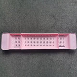 Maxbell Maxbell Bath Shelf Caddy Tray with Drain Hole Adjustable Length for Kitchen Pink