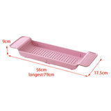 Maxbell Maxbell Bath Shelf Caddy Tray with Drain Hole Adjustable Length for Kitchen Pink