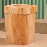 Maxbell Wood Grain Trash Can Reusable Wastebasket for Living Room Farmhouse A