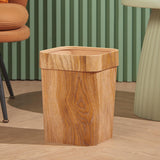 Maxbell Wood Grain Trash Can Reusable Wastebasket for Living Room Farmhouse A