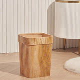 Maxbell Wood Grain Trash Can Reusable Wastebasket for Living Room Farmhouse A