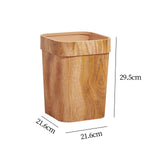 Maxbell Wood Grain Trash Can Reusable Wastebasket for Living Room Farmhouse A