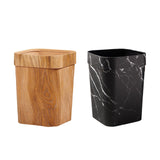 Maxbell Wood Grain Trash Can Reusable Wastebasket for Living Room Farmhouse A