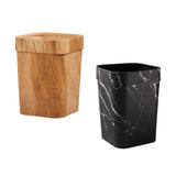 Maxbell Wood Grain Trash Can Reusable Wastebasket for Living Room Farmhouse A