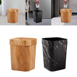 Maxbell Wood Grain Trash Can Reusable Wastebasket for Living Room Farmhouse A