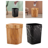 Maxbell Wood Grain Trash Can Reusable Wastebasket for Living Room Farmhouse A