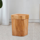 Maxbell Wood Grain Trash Can Reusable Wastebasket for Living Room Farmhouse A