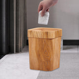 Maxbell Wood Grain Trash Can Reusable Wastebasket for Living Room Farmhouse A