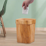 Maxbell Wood Grain Trash Can Reusable Wastebasket for Living Room Farmhouse A
