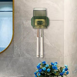 Maxbell Toothbrush Holder With Mug Durable Decoration for Dormitory Bedroom Home Green