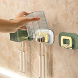 Maxbell Toothbrush Holder With Mug Durable Decoration for Dormitory Bedroom Home Green