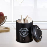 Maxbell 3 Pieces Potato Onion Garlic Canister Set Garlic Keeper Jars for Restaurant Black