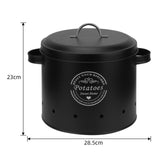 Maxbell 3 Pieces Potato Onion Garlic Canister Set Garlic Keeper Jars for Restaurant Black