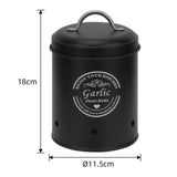 Maxbell 3 Pieces Potato Onion Garlic Canister Set Garlic Keeper Jars for Restaurant Black