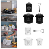 Maxbell 3 Pieces Potato Onion Garlic Canister Set Garlic Keeper Jars for Restaurant Black