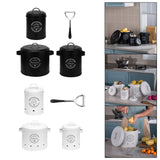 Maxbell 3 Pieces Potato Onion Garlic Canister Set Garlic Keeper Jars for Restaurant Black