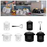 Maxbell 3 Pieces Potato Onion Garlic Canister Set Garlic Keeper Jars for Restaurant Black